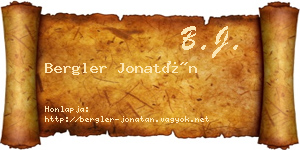 Bergler Jonatán névjegykártya